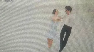 Girl a perfect Christmas girl and Man ice skating ⛸️ together scene 