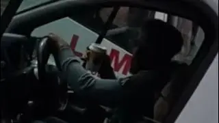 WHITE VAN MAN DRIVING 1 HANDED 