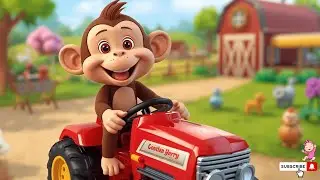 Monkey&rsquo;s Farm Day: Tractor Rides & Cute Animals! | Kids Cartoon haha Toon world #monkeycartoon
