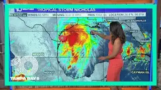 Tropical Storm Nicholas nears Texas coastline: Noon Sept. 13 update
