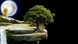 Mysteries Land Background Video Effects HD With Big Moon And Waterfall Effect Black Screen Template 