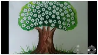 How to draw a tree /ladyfinger painting / ladyfinger blossoms tree / #112