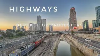 Protesters in Tel Aviv Israel Blocking Highways