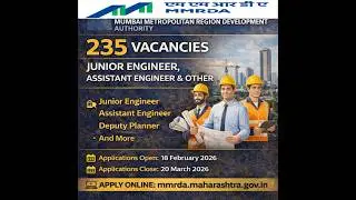 MMRDA Recruitment 2026 - Apply Online for 235 AE, JE and More Posts, #job #govtjobs #bihargovtjobs