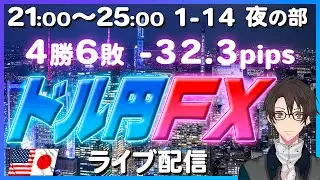 【FXライブアーカイブ】1月14日21時～25時_発言・ニュース連発で下落！ドル円トレードライブ配信