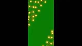 Warm Golden Christmas Fairy Lights Green Screen | Loop Animation 03