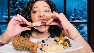 FRIED SMOKED TURKEY WINGS |COLESLAW MUKBANG |BURPS 