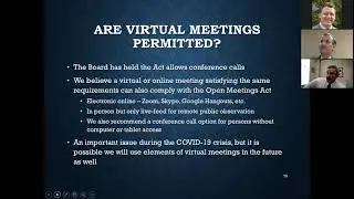 The Open Meetings Act in a Time of Social Distancing