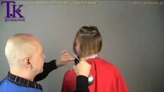 How to cut a bob standing! Man bijt hond.  Cut and color by Theo Knoop