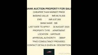 BBMP Approved Property at varthur SBI Bank Auction! Bidding Value: ₹70 Lakhs
