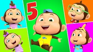 Five Little Monkeys Nursery Rhyme | Sing and Learn for Kids