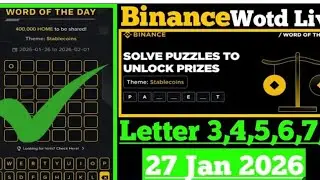 Theme Stablecoins WOTD | Binance Crypto WODL Answers Today | All Letters 27 Jan - 01 Feb 2026