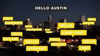 Hello Lamp Post Austin