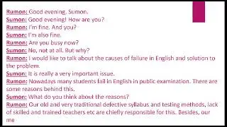 Dialogue between two friends about the causes of failure in english and solutions.