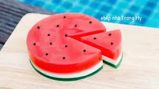 Bánh Thạch Rau Câu Dưa Hấu | Watermelon Jelly Cake || Trang My Channel