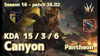 【KRサーバー/M1】Gen.G Canyon パンテオン(Pantheon) VS リーシン(Leesin) JG - Patch26.02 KR Ranked【LoL】