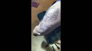 Cute Cartoon Portrait Tattoo with CNC Q5 Wireless Tattoo Pen