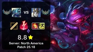 Fizz Mid vs Galio - NA Challenger - Patch 25.18