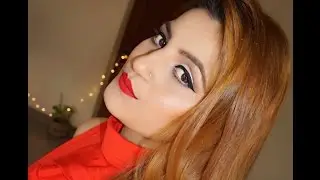 Classic Red lip & winged eyeliner