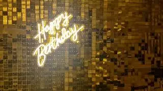  Gold Shimmer Wall Hire | Luxury Event Backdrop by Wonderwall Events.