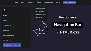 Creating Responsive Navigation Bar Using HTML And CSS | HTML & CSS