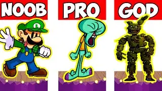 FNF Character Test | Gameplay VS Playground | Mario Luigi | SpongeBob Squidward | FNAF Stringstrap