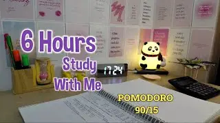 6 Hours Live Study With Me 🔴📚 | Calm background music 🎶 | 90/15 ⌛| Deep work
