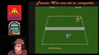 Atari 2600 Tennis Activision Patch Score!!! Win one set vs. Computer!