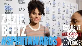 Zazie Beetz interviewed at the 35th Film Independent #SpiritAwards Nominee Announcement