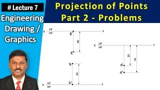 Projection of Points | Part 2 - Problems | Lecture 7 | Engineering Graphics | Dr.S.Malligarjunan