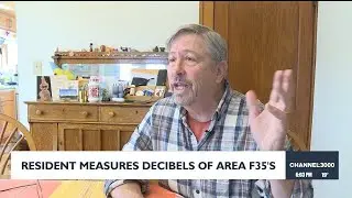 Resident measures decibels of area F35s