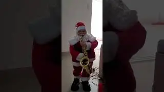 papai noel 60cm saxofone que toca e dança