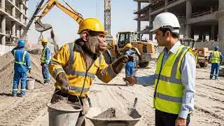 Monkey ka Construction Site Drama &ndash; Dekho Kitna Smart Hai 🔥🐒👷🏗️🚧🦺😀🙃🤣