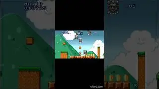 SMF 3:Mario walking away from 4 Thwomps & he level up. #shorts #mario #thwomp #coins #goal #trees