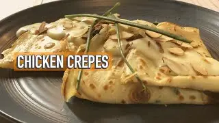 Как приготовить куриные блины с соусом бешамель.