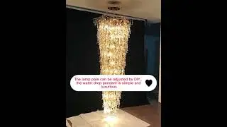 Luxury art crystal branch long chandelier