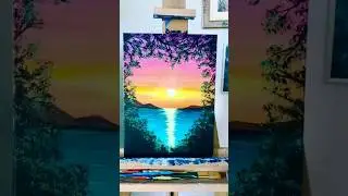 Ocean Love Easy Acrylic Painting #ocean #painting #acrylicpainting #shorts