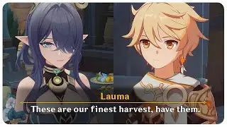Lauma being a Mom Giving Free Food to Traveler (Cutscene) | Genshin Impact 6.0 Luna I