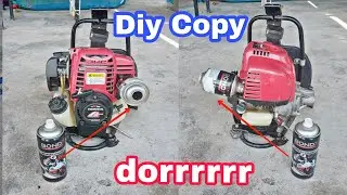 MEMBUAT NALPOT MESIN POTONG RUMPUT 4TAK // DIY exhaust brush cutter engine 4 stroke