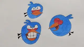 Jake,Jay,Jim/Blues from Angry Birds Video Game Drawing & Colouring | Angry Birds Drawing