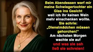 Beim Abendessen warf mir meine Schwiegertochter ein Glas ins Gesicht, weil ich keinen Wein mehr