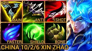 Xin Zhao MVP S Rating Jungle 10/2/6 - China Wild Rift New Meta Build & Runes By Tiarty
