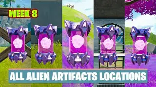 All WEEK 8 Alien Artifacts Locations in Fortnite Chapter 2 Season 7 (All 5 Locations)