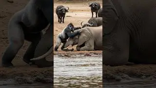 Gorilla vs Elephant: Unbelievable Wild Encounter! 🦍🐘 #shorts