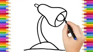 How To Draw cute Table lamp Drawing, Painting & Coloring For Kids and Toddlers_ Child Art 🐋🌈🎨