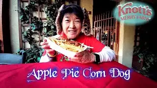 Apple Pie Corn Dog at Strictly On-A-Stick #KnottsBerryFarm #2021KnottsMerryFarm