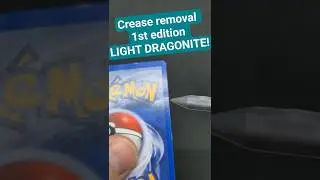 Pok&eacute;mon card crease repair #pokemoncards #pokemontcg #cardrepair
