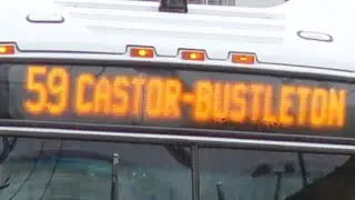 SEPTA Northbound 59 Line Trackless Trolley Ride from Oxford Circle to Bushrod Library