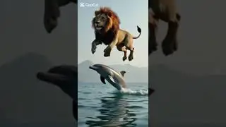 #a lion and an indus dolphin are flying in the air #nature beauty #ppsc abrar nama #a lion # indus