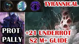 WOW DRAGONFLIGHT TYRANNICAL +21 UNDERROT (UR) SEASON 2 MYTHIC PLUS GUIDE PALADIN TANK POV